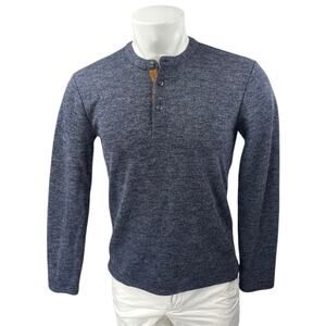 Banana Republic Men's Blue Knit Long Sleeve Henley Sweatshirt Sweater Top Size S